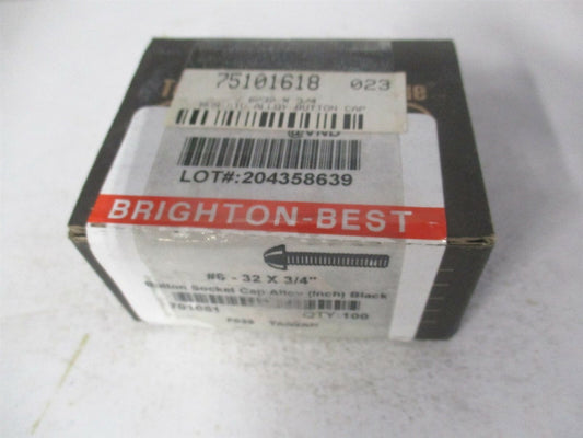 (701051P) #6-32 UNC Alloy Steel Hex Socket Button Cap Screw - Pack of 100