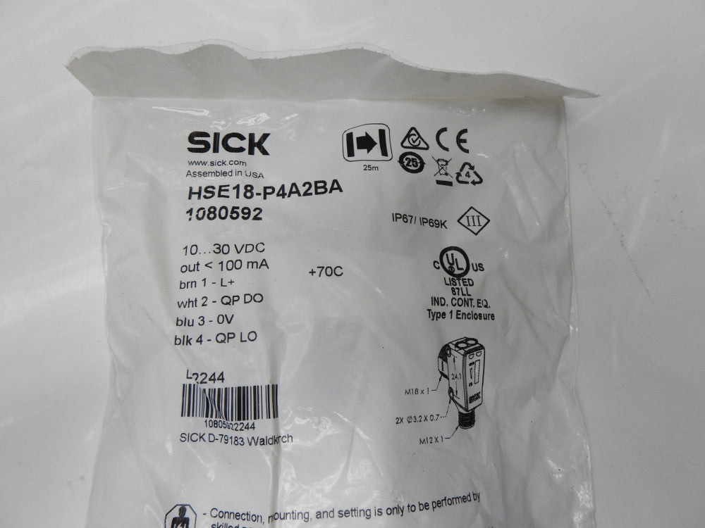 OEM Sick HSE18-P4A2BA H18 Sure Sense Photoelectric Sensor 1080592 ~GENUINE NEW~