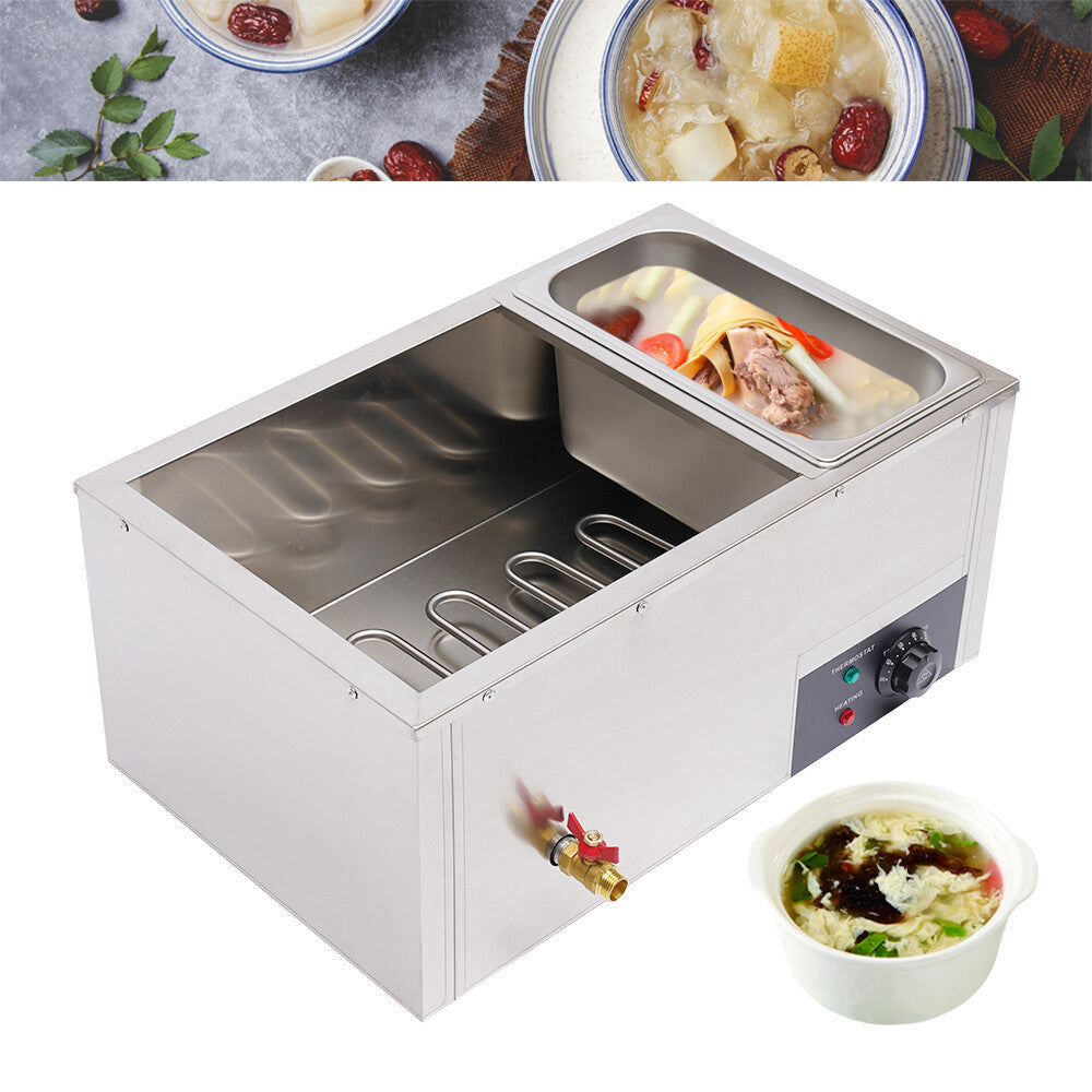 Electric Food Warmer 3Pan Commercial Buffet Steam Table Stainless Steel 850W NEW