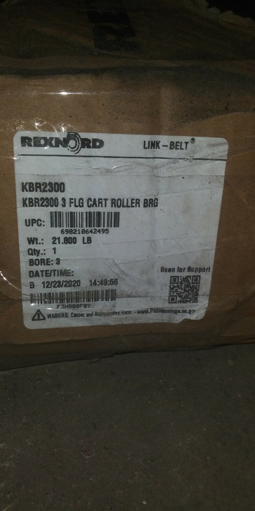 (1) NEW REXNORD FLANGED CARTRIDGE BLOCKS REX SPHERICAL ROLLER BEARINGS KBR2300