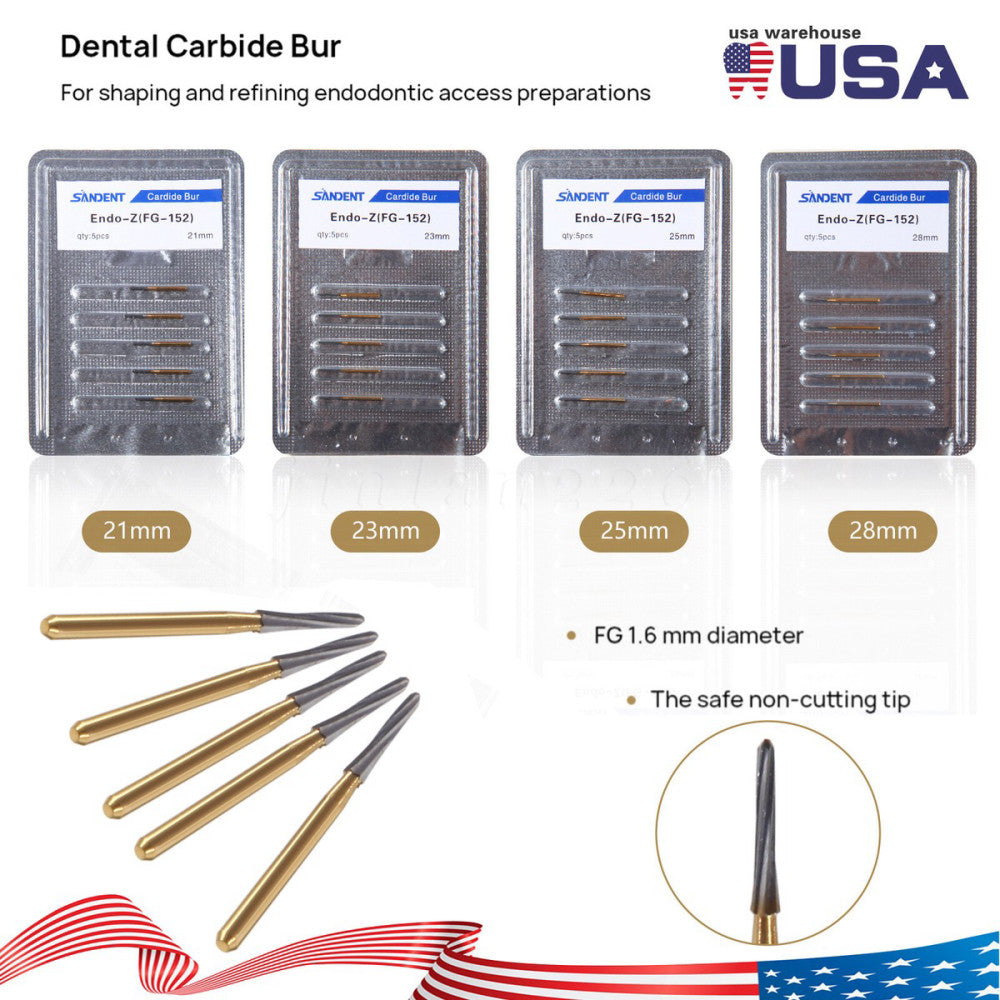 Dental Lab Drill Carbide Tungsten Steel Trim Finishing FG ENDO-Z Burs 21/25MM