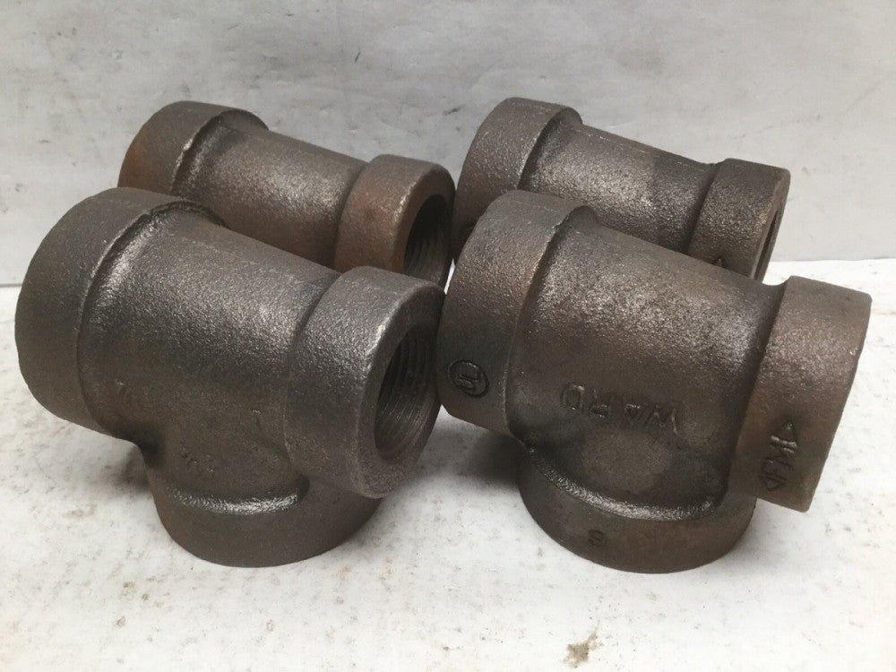 Ward Reducing Tee 1 1/4” FNPT X 1 1/4” FNPT X 1” FNPT Malleable Iron (Lot of 4)