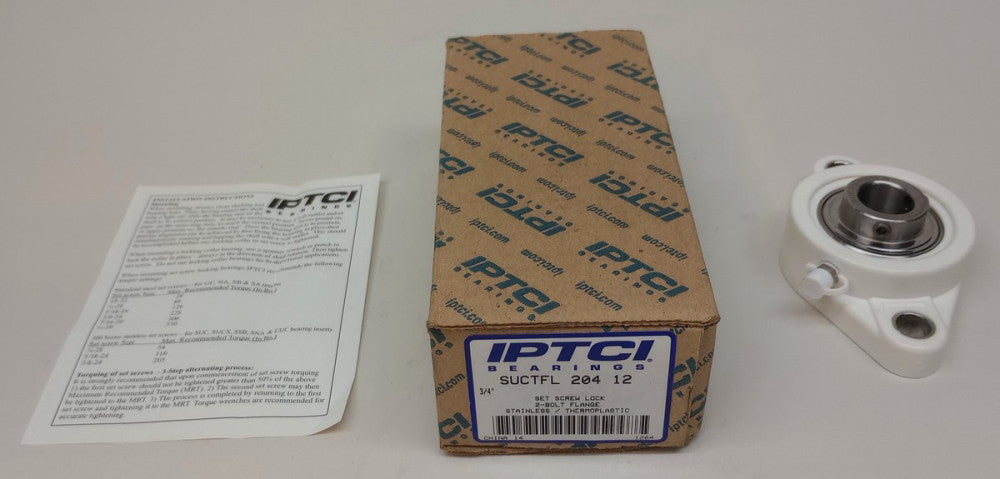 IPTCI SUCTFL 204 12 Flanged Bearing 3/4" Bore 2 Bolt Set Screw