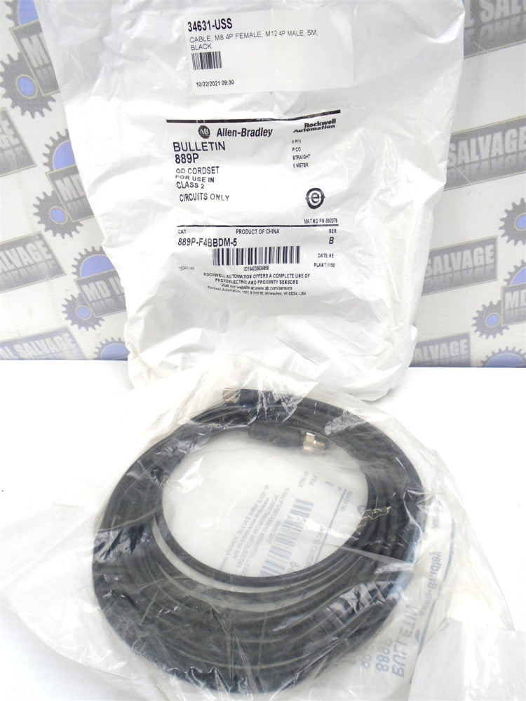 ALLEN-BRADLEY - 889P-F4BBDM-5 - 4-Pin MICRO PICO Straight Male/Female M12 16.4ft