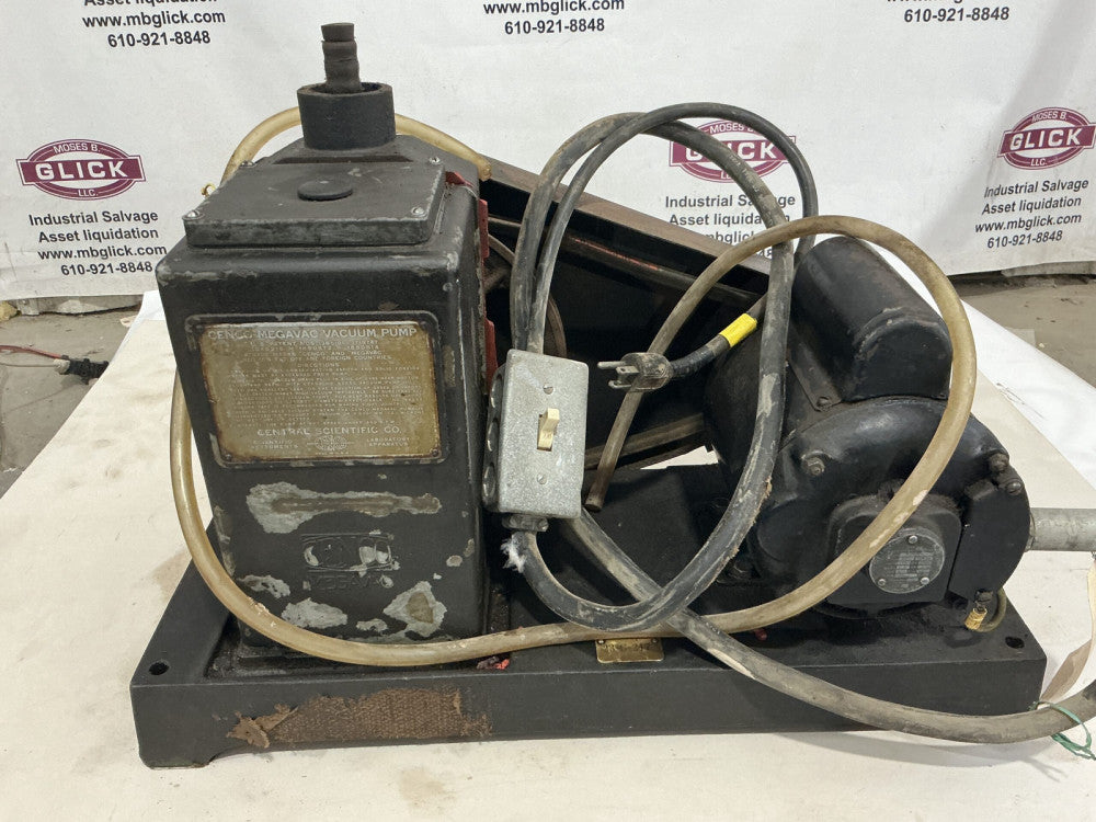 Vintage Cenco Megavac Vacuum Piston Pump GE 1/3 Hp motor Single phase