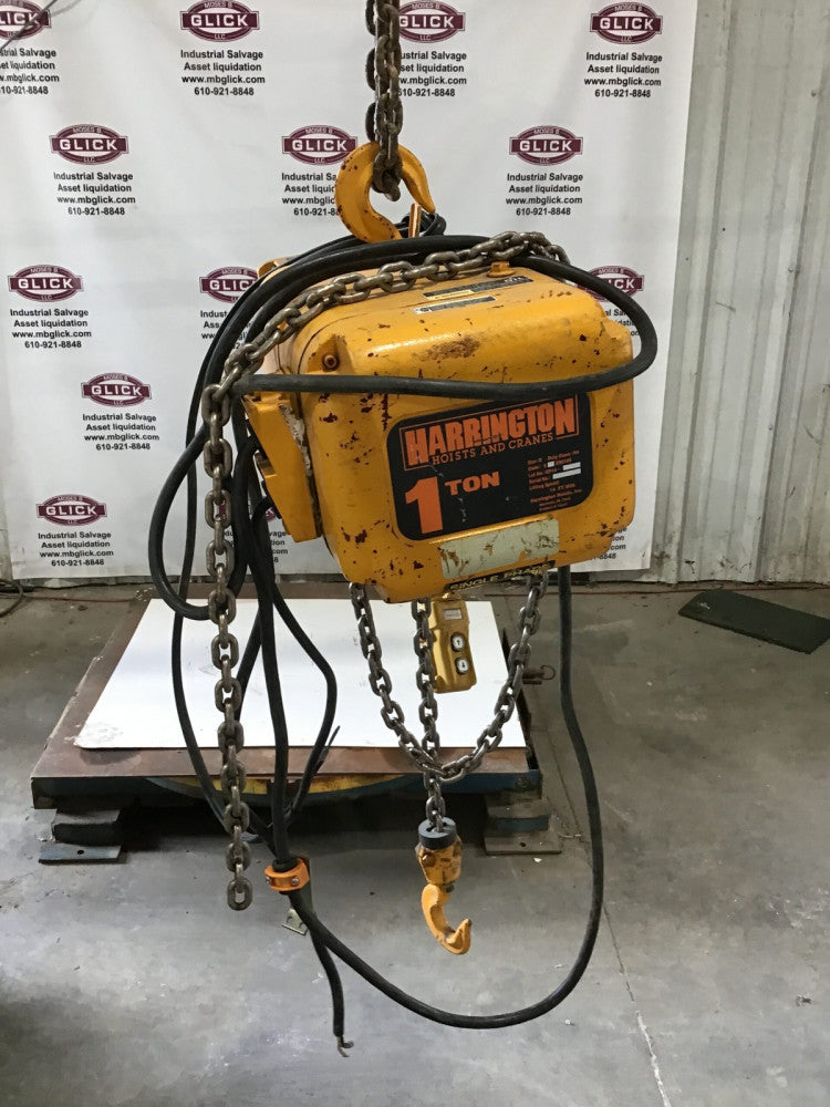 1 Ton Harrington Chain Hoist IC-BN 60Hz 0.85 Motor (missing end cap)
