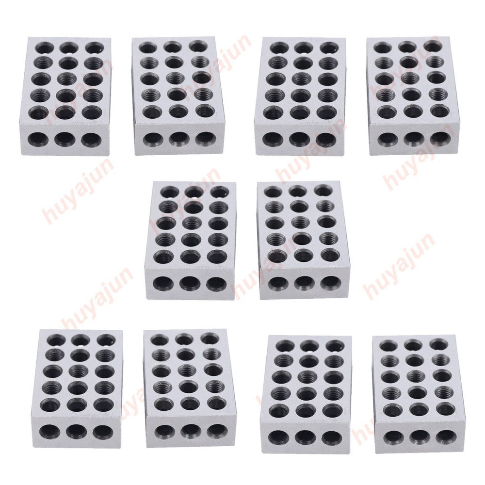 10pc 1-2-3" Precision Blocks 23 Holes Set up Block Set 0.0001" Matched Mill SALE