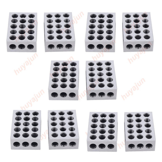 10pc 1-2-3" Precision Blocks 23 Holes Set up Block Set 0.0001" Matched Mill SALE