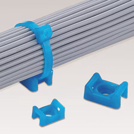 PANDUIT TM3S8-C76 Tie Mount, No 8 M4 Screw, Tefzel, Aqua B