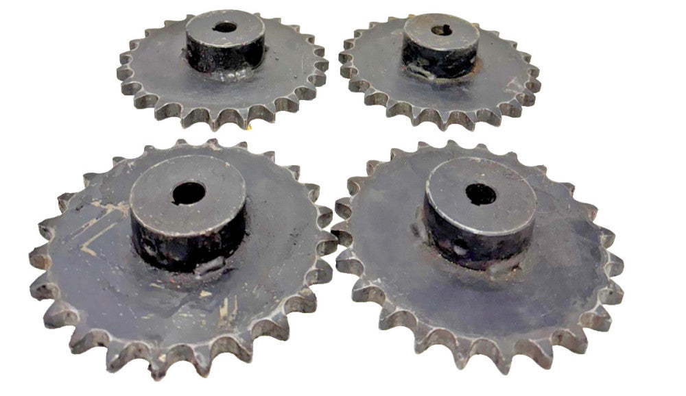 60x24 ROLLER CHAIN SPROCKETS (LOT OF 4) #60 CHAIN 24-TEETH 5/8" BORE 6.125" OD