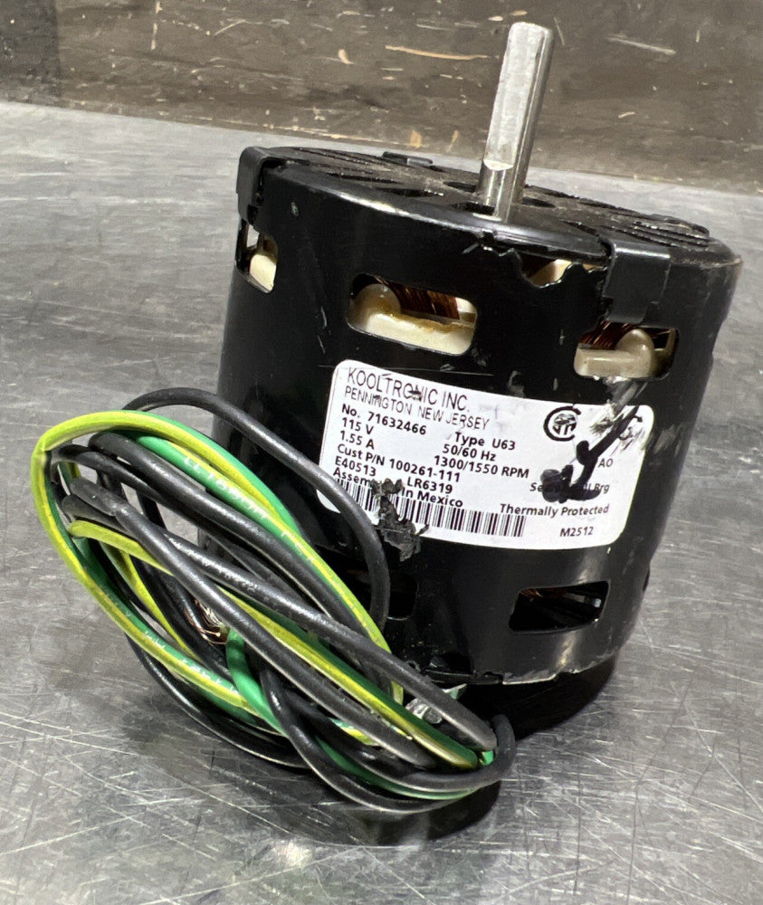 KOOLTRONIC Motor No 71632466 115v 1.55a 50/60hz 1300/1550 rpm type U63 E40513