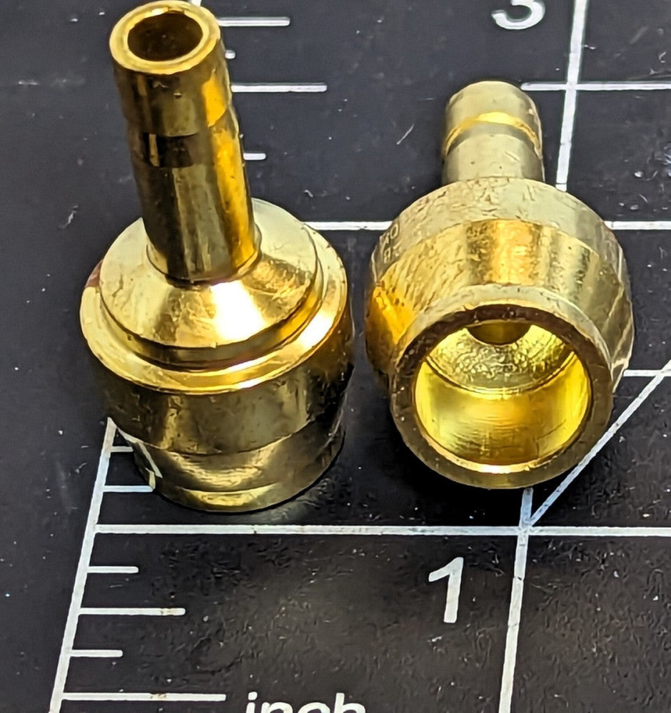 (2) 1/2" Port x 1/4" Tube Connectors Brass, 4PC8-B Parker Swage B-811-PC-4 [OF36