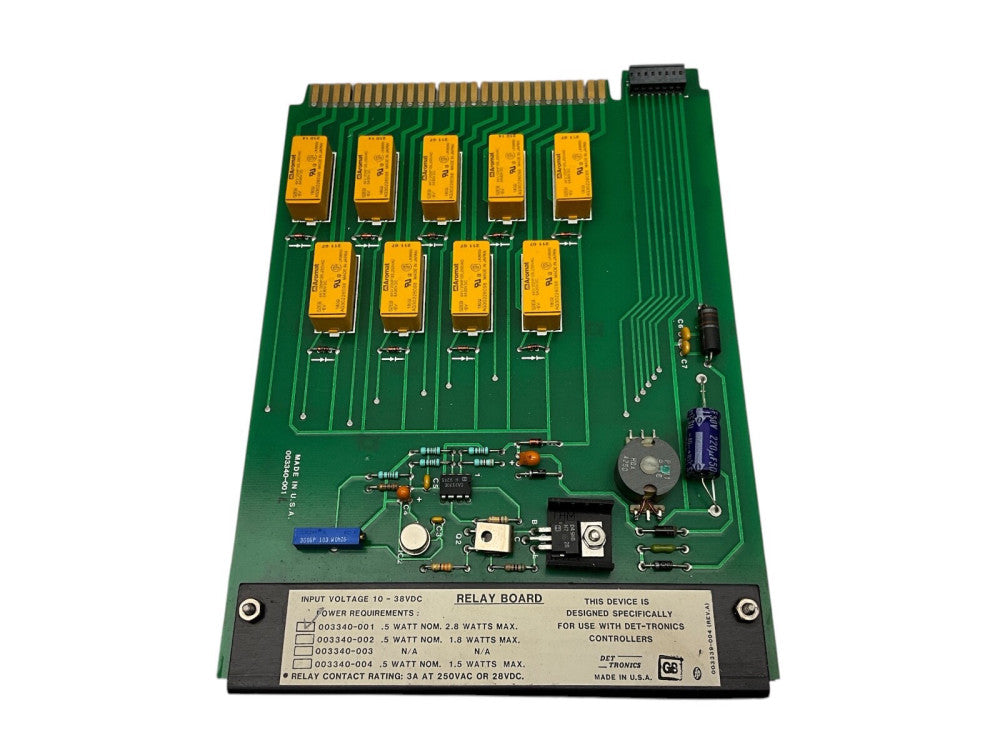 DET-TRONICS 003340-001 .5 WATT NOM. 2.8 WATTS MAX. RELAY BOARD ASSEMBLY