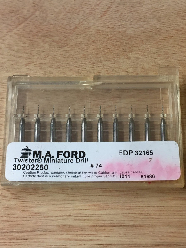 New Lot Of 10 M. A. Ford #74 Carbide Drill Bits 30202250