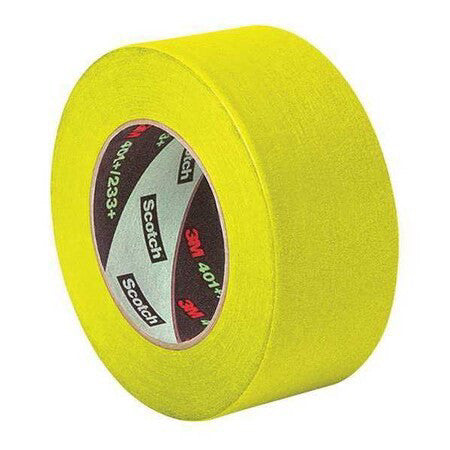 3M 301+ Painter's Tape, 1 1/2 In W X 120 Yd L, 6.3 Mil Thick, Yellow, Rubber