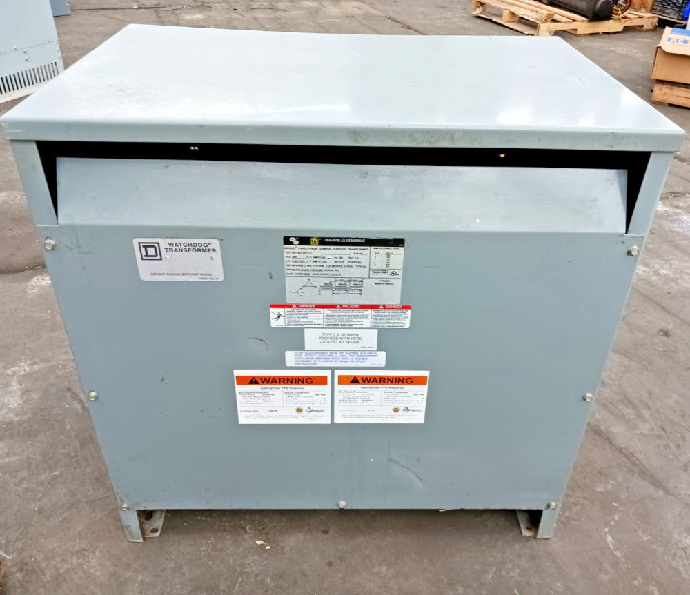 Square D 45T3HFCU 45 Kva Transformer 480 HV ▲ 208Y/120 LV 3 Phase Copper Core