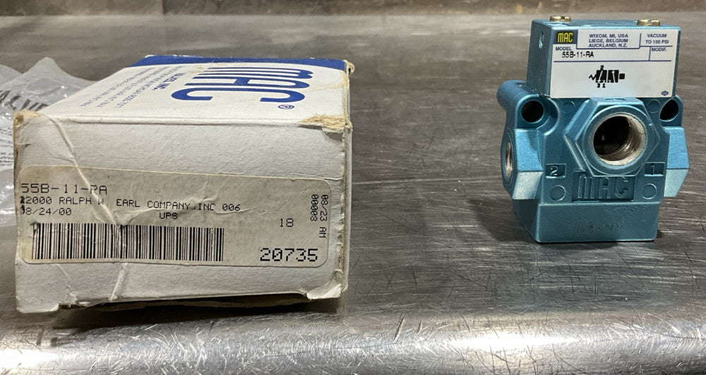 MAC 55B-11-RA 3-Way 2-Position Balanced Spool Valve 1/4" 150psi Nos Surplus