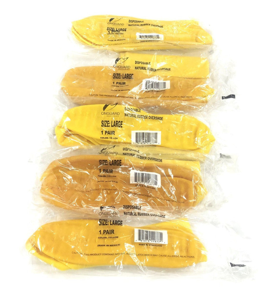 Onguard Large Disposable Natural Rubber Overshoe 97591LG00 Pair [Lot of 5] NOS
