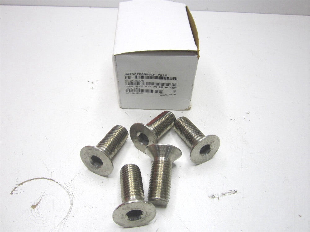 (FHS1X2050-010BX) M20x2.5 A2 Stainless Steel Flat Socket Cap Screw - Lot of 5
