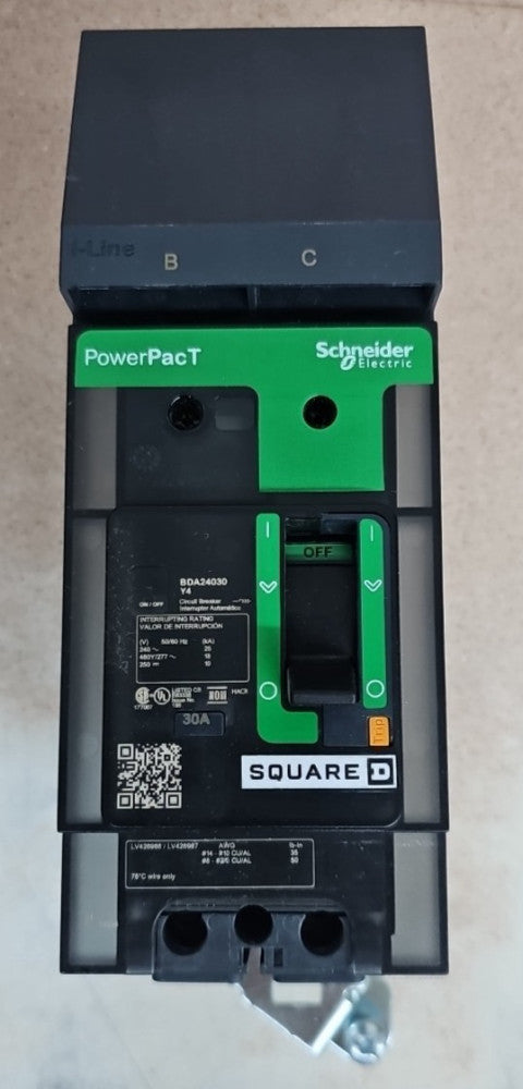 Square D BDA24030Y4 PowerPact 30A 2 Pole Circuit Breaker NTO