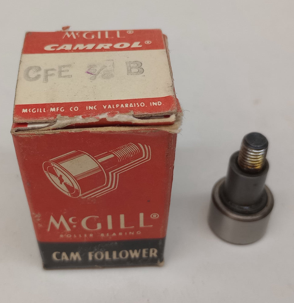McGill CFE 5/8 B Cam Follower 5/8" Roller OD 7/16" Roller Width 1/4" Stud Dia