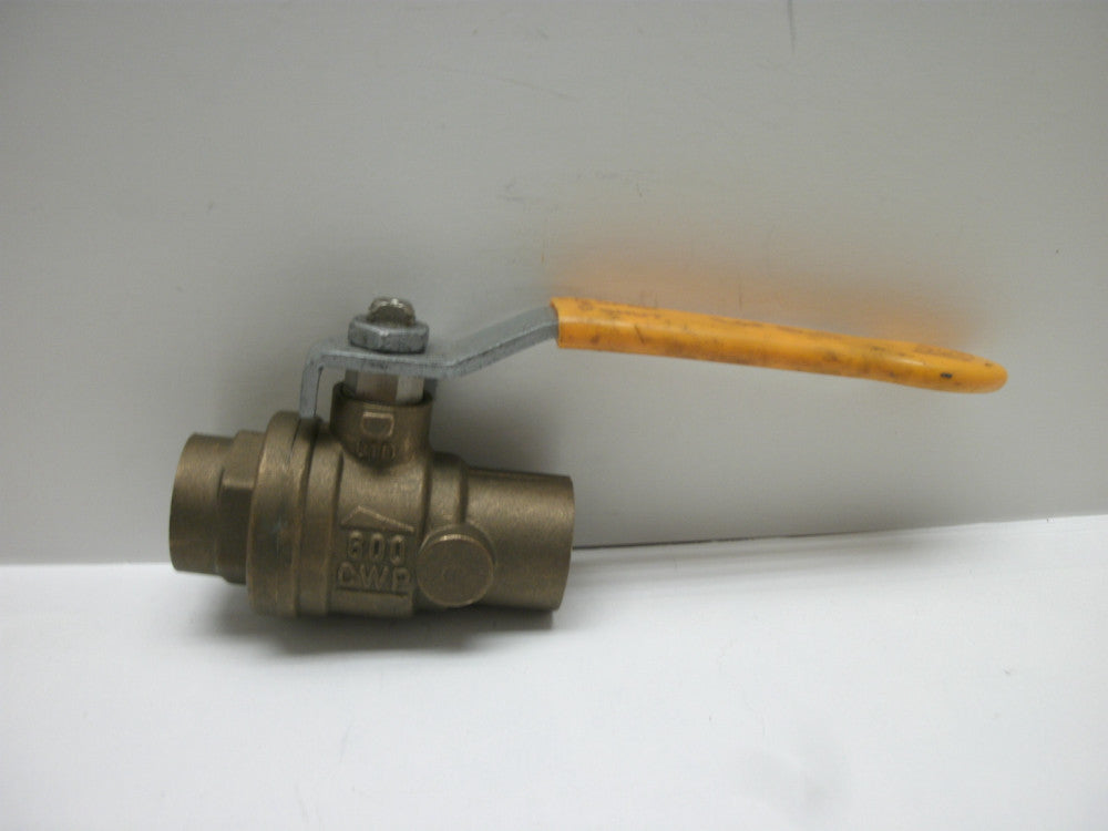 RUB S.42 BRASS BALL VALVE 3/4" LEVER 600 CWP OPEN/SHUT SOLDER ENDS NEW NO BOX