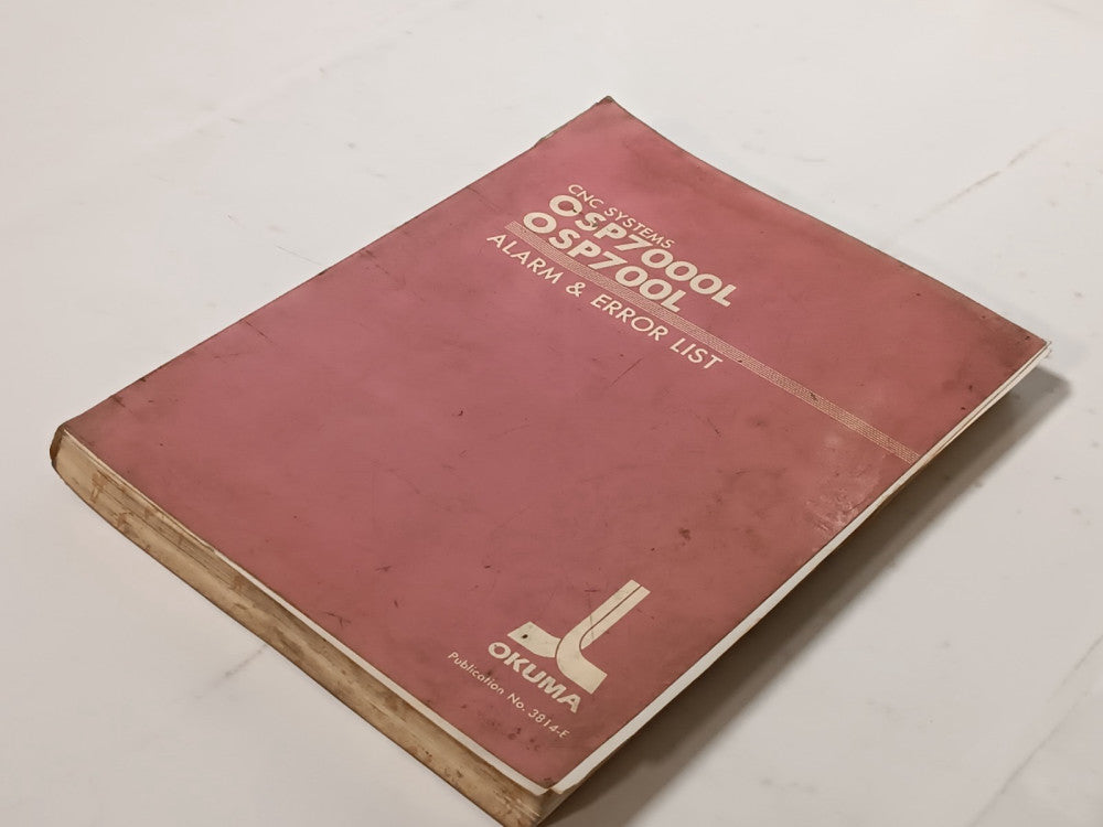 Okuma OSP7000L OSP700L Model U Alarm & Error List Manual Pub No. 3814-E