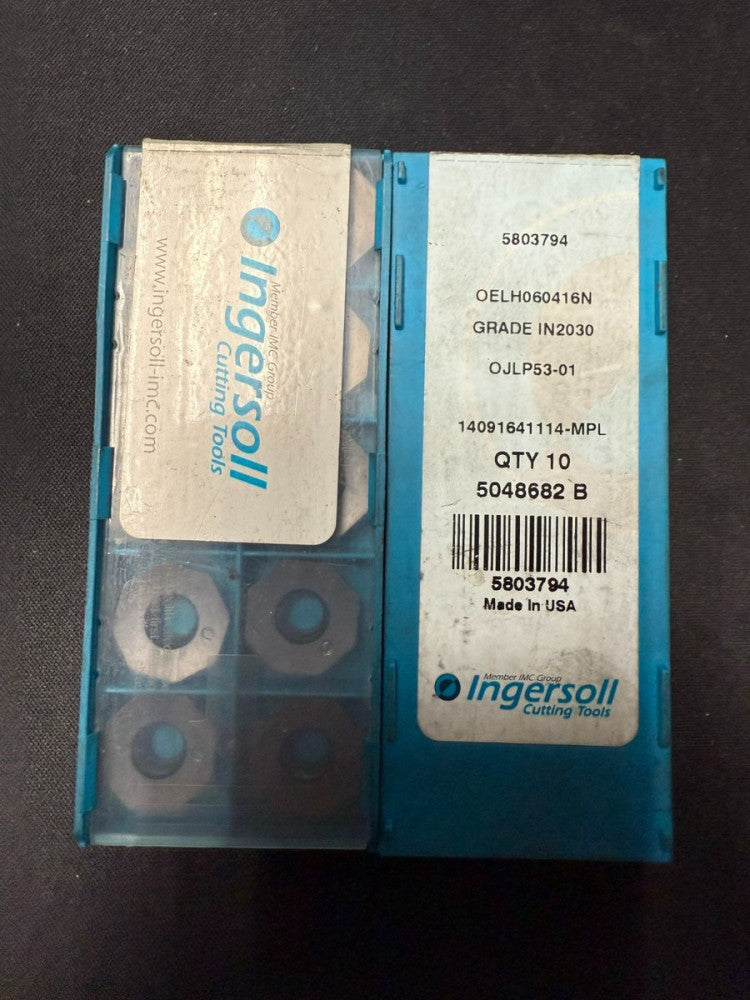 (10 INSERTS) INGERSOLL OELH060416N IN2030 INDEXABLE MILLING INSERTS