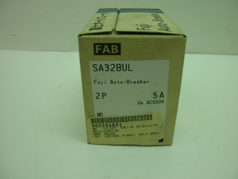 FUJI ELECTRIC SA32BUL AUTO CIRCUIT BREAKER 2 POLE 5 AMP AC550V NEW IN BOX