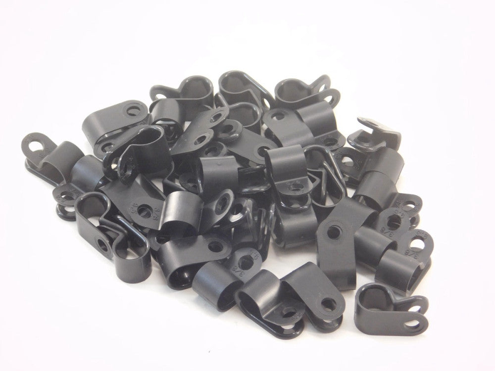 *Lot of 44* 3/8" Black Cable Clamp - NEW Surplus!