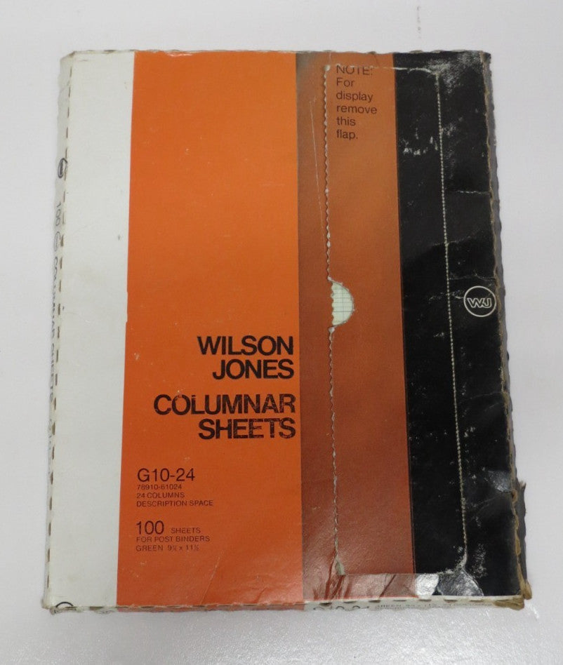 Vtg Wilson Jones Accounting 9-1/4 x 11-7/8 Columnar Sheet G10-24 24 Column