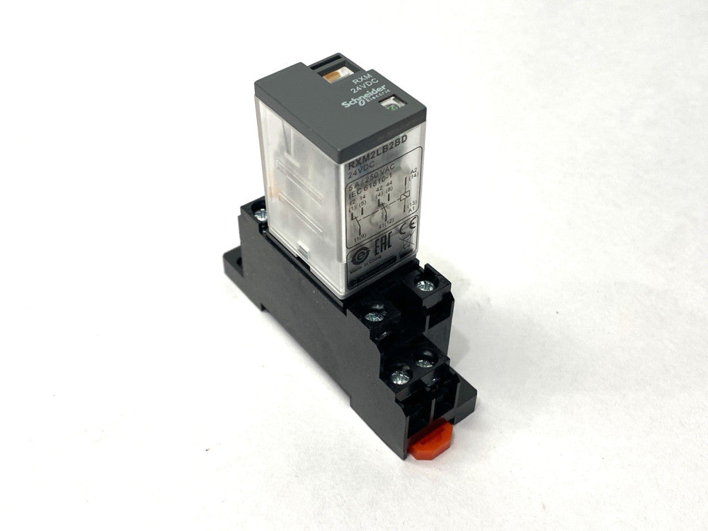 Schneider Electric RXZE1M2C Relay Base w/ RXM2LB2BD Relay 24VDC