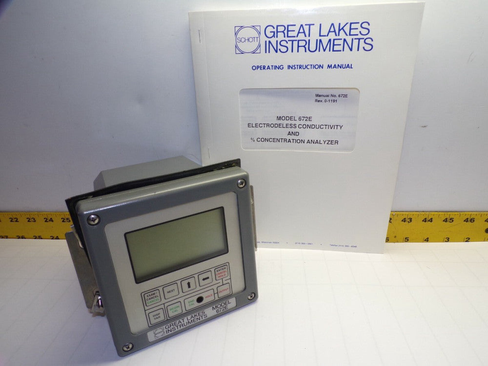 NEW GREAT LAKES INSTRUMENTS CONDUCTIVITY ANALYZER W/ MANUAL 115V  MODEL 672E