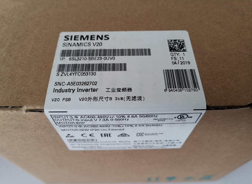 One Brand New Siemens Convertor 6SL3210-5BE23-0UV0