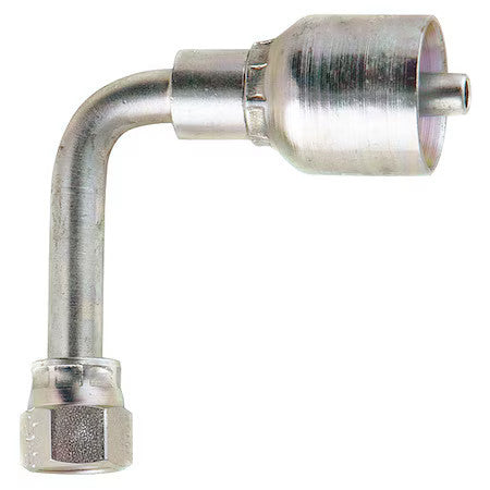 Parker 14143-6-6 Crimp Fitting,90 Deg.,3/8" Id,9/16",Fjic