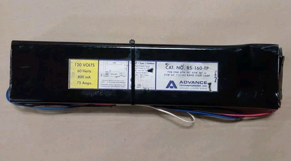 ADVANCE BALLAST RS-160-TP 120 VOLT T12/HO RS160TP