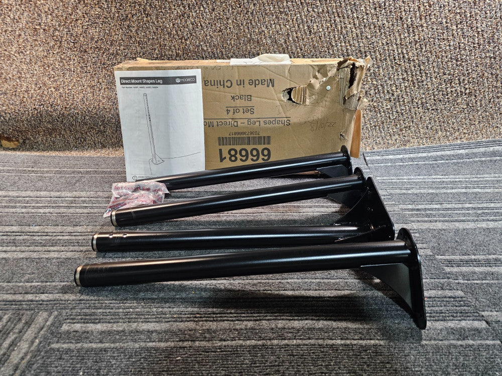(QTY 4) Mooreco 66681 Black Direct Mount Shapes Legs For Activity Table