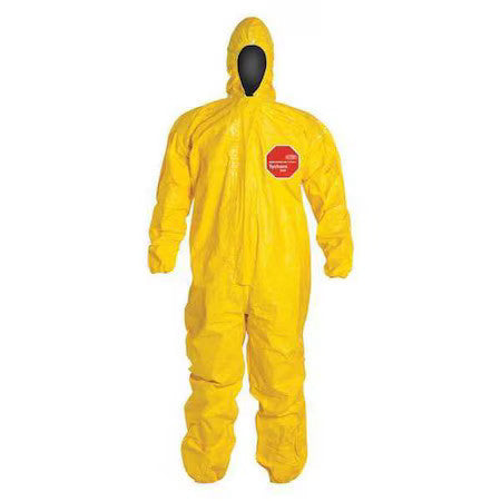 Dupont Qc127tyl2x000400 Chemical Resistant Coverall, Hooded, 2Xl, Tychem(R)