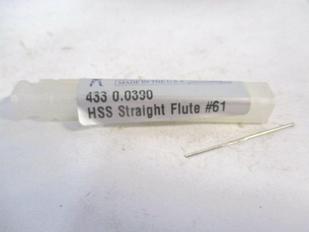 Yankee (433-0.0390) #61 1/2" x 1-1/2" OAL HSS 3-Flute Straight Chucking Reamer