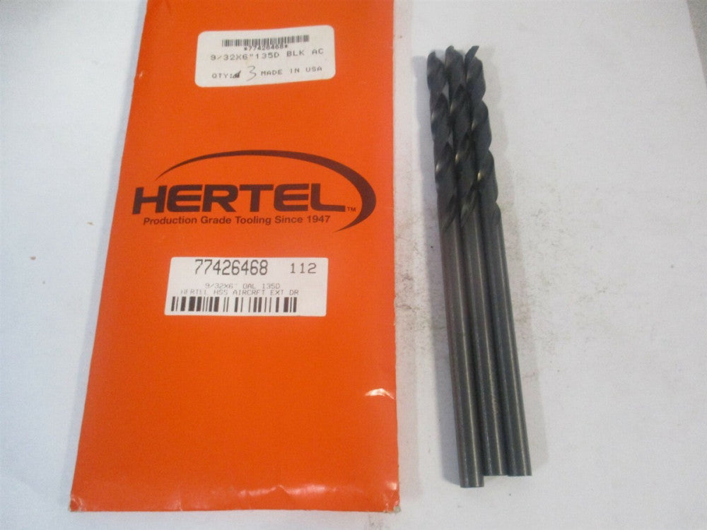(77426468) 9/32" x 6" OAL Oxide HSS Aircraft Extension Drill Bit - Pack of 3