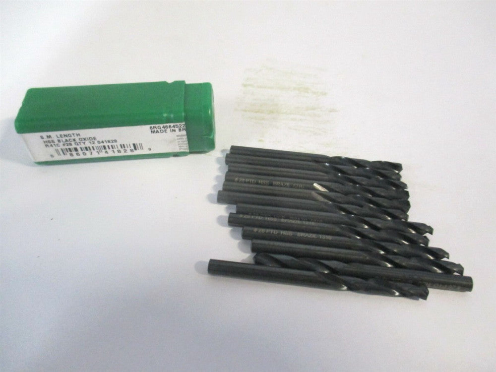 Precision (041828) #28 135° Spiral Flute HSS RH Screw Machine Drill Bit - Qty 12