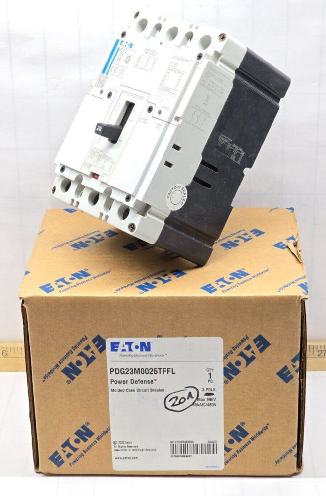 EATON 20 AMP CIRCUIT BREAKER 600 VAC 3 POLE 65 kA PDG23G0020TFFL
