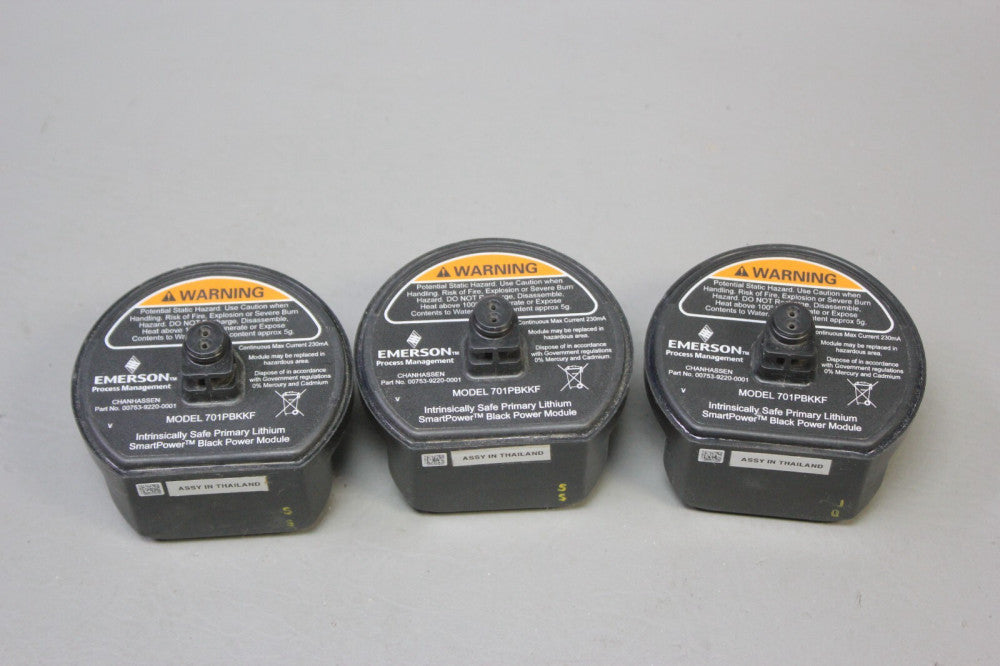 LOT OF 3 EMERSON LITHIUM SMARTPOWER BLACK POWER PACK MODULES  701PBKKF