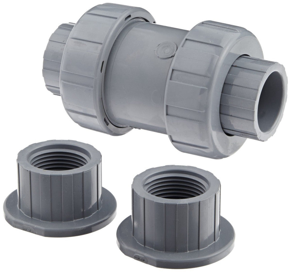 Hayward TC20100ST 1" True Union Ball Check Valve, Socket/Threaded End, CPVC