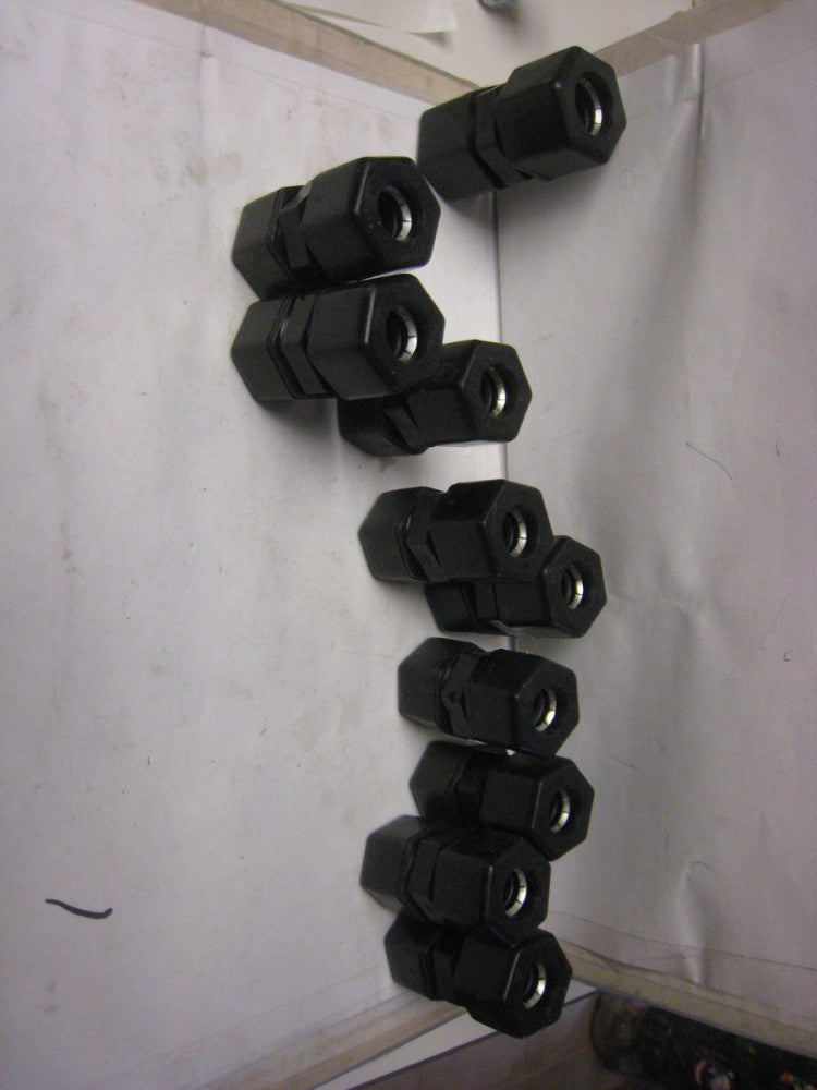 9X Parker Fast & Tite Straight Female Unions Black PPL, 1/2" x 1/2"Tube & 1x5/8"