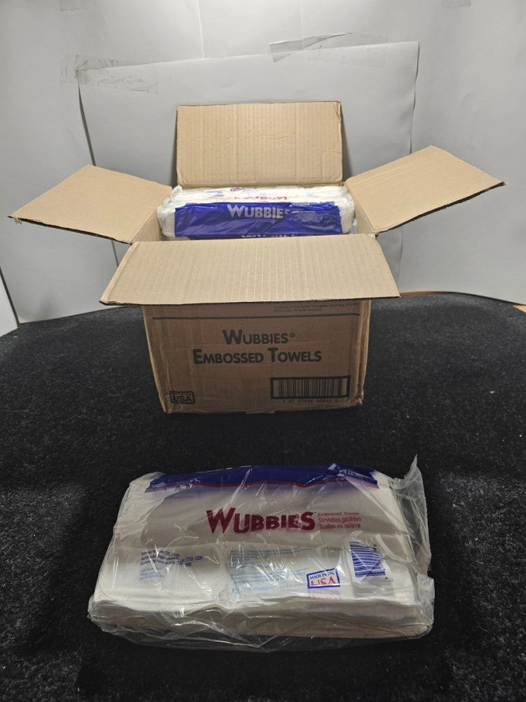 (QTY 500) Graham Beauty Wubbies 1200 12" X 24" 2 Ply Embossed Towels, Disposable