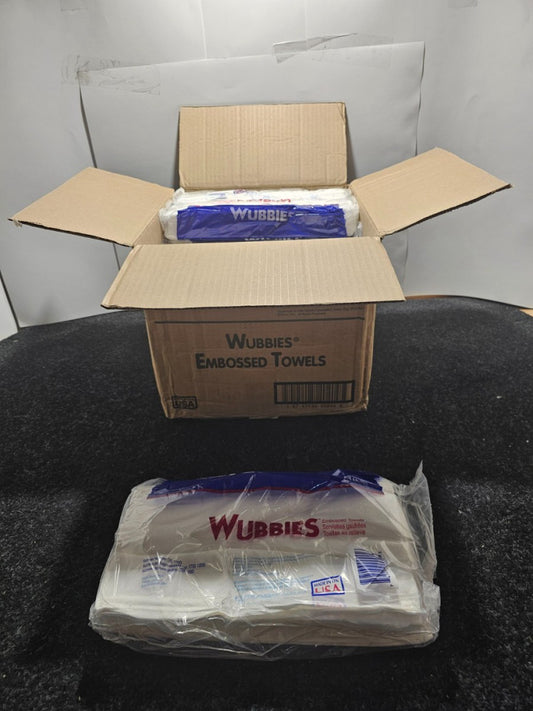 (QTY 500) Graham Beauty Wubbies 1200 12" X 24" 2 Ply Embossed Towels, Disposable