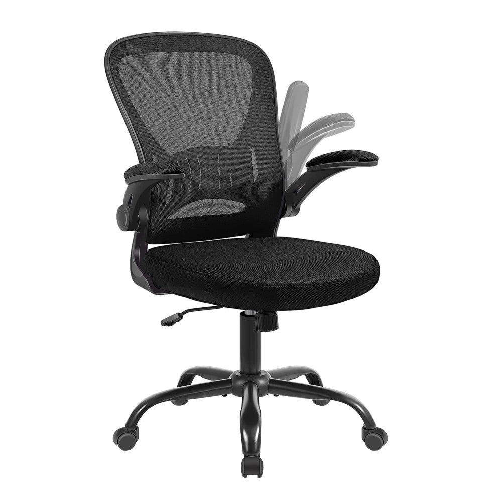 Mesh Office Chair, Ergonomic Home Office Desk Chairs with Flip-up Arms and Lu...