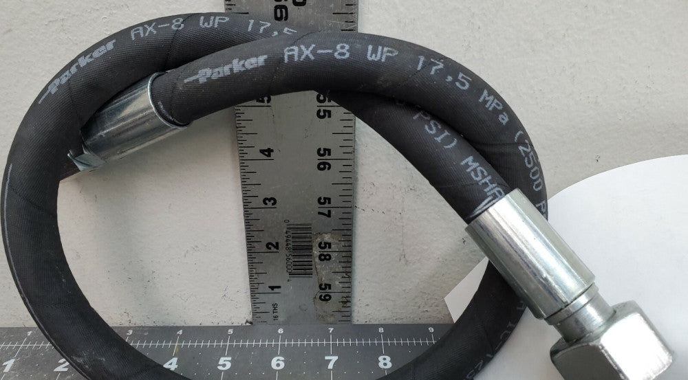 31" X 1/2" 2500 psi Wire Braid Hydraulic Hose Parker AX-8 / 387TC-8 [Z1S5]