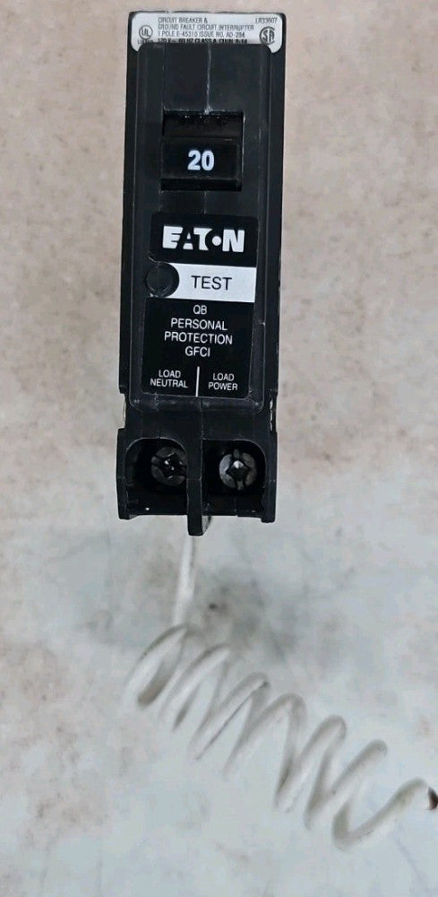 Eaton QB1020GF Single Pole 20 Amp 120 Volt Bolt On Circuit Breaker NTO